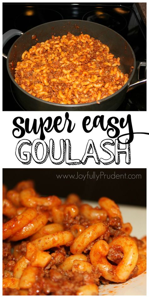 Goulash Recipe: Easy Meal Idea - Joyfully Prudent Goulash With Ketchup, Goulash Recipes With Ketchup, Dinner Recipes With Elbow Noodles, Recipes Using Ketchup, Elbow Noodle Recipes Easy, Recipes With Ketchup, Elbow Noodle Recipes, Gulosh Recipe, Recipes With Elbow Noodles