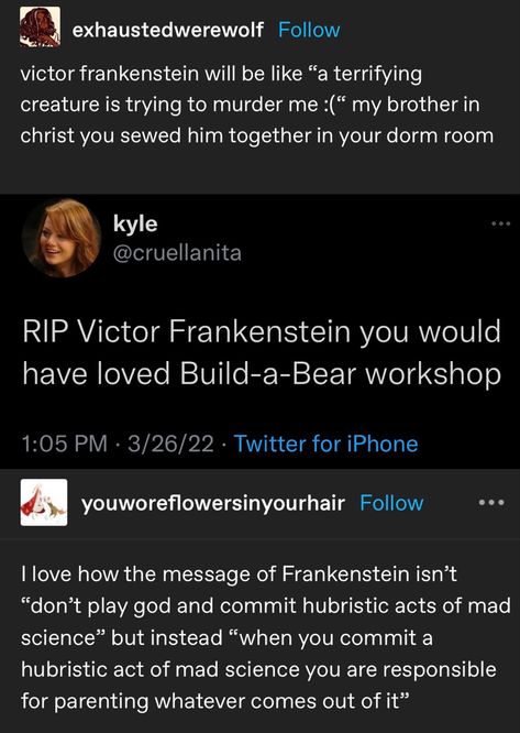 Sparknotes Funny, Frankenstein Funny, Frankenstein Quotes, Modern Prometheus, Literary Humor, The Modern Prometheus, Frankenstein Art, Victor Frankenstein, Literature Humor