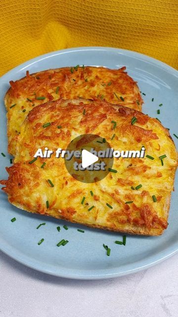 Halloumi Toast, Air Fryer Halloumi, Breakfast Casserole Dishes, Airfryer Breakfast, Air Fryer Breakfast, Halloumi Cheese, Emily Scott, Honey Toast, Breakfast Casseroles