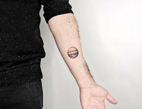 Jupiter Tattoo, Celebrity Tattoos Women, Historical Tattoos, Circular Tattoo, Plane Tattoo, Astrology Tattoo, Circle Tattoos, Planet Tattoos, God Tattoos