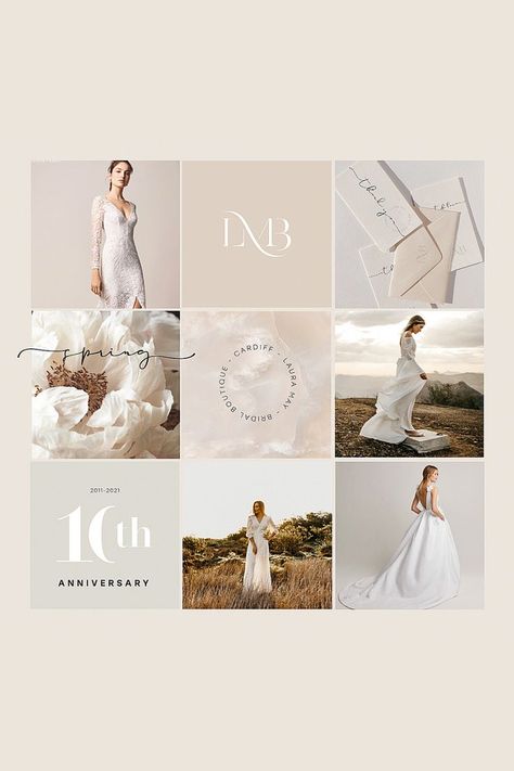 Aesthetic Gown, Media Branding Design, Boutique Social Media, Graphic Designer Studio, Bridal Logo, Wedding Dress Brands, Social Media Branding Design, Wedding Social, Wedding Dress Store