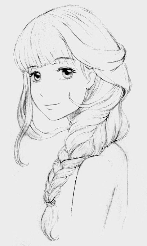 Braid Hairstyles Drawing, Anime Braid Hairstyles, Hair References Drawing, Braid Drawing, Anime Braids, How To Draw Braids, Hairstyles Drawing, Side Braid Hairstyles, Hair Sketch