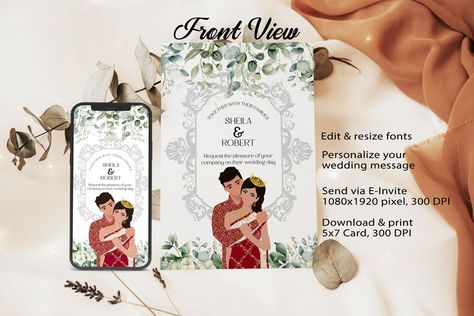 wedding invitation digital electronic template Wedding E Invite, Laos Wedding, Gold Eucalyptus, Digital Wedding Invitations Templates, Electronic Wedding Invitations, Wedding Messages, Thai Wedding, E Invite, Digital Wedding Invitations