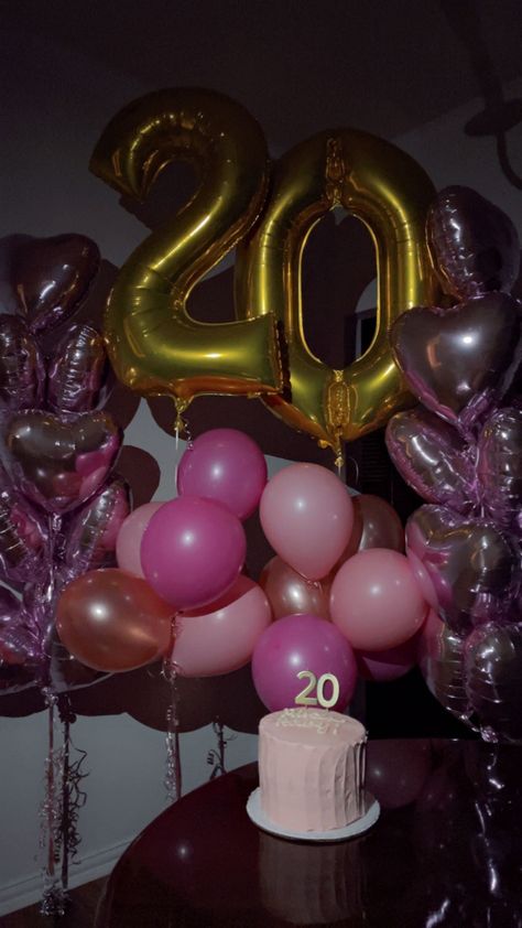 Pisces Cake, Pink Heart Balloons, 20 Balloons, Twentieth Birthday, Happy Birthday 22, Birthday 20, 20 Birthday, Happy 20th Birthday, 20th Birthday Party