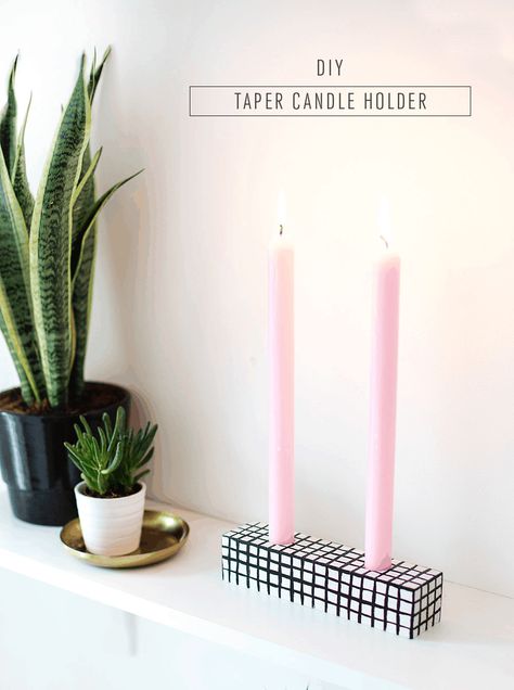 Diy Taper Candle Holders, Diy Candle Holder, Stick Decor, Candles Wedding, Diy Candle Holders, Diy Home Decor Ideas, Tall Candle, Diy Candle, Taper Candle Holders