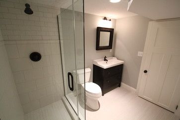 Low Ceiling - Basement Transformation - traditional - Bathroom - Minneapolis - Lucid Builders Low Ceiling Bathroom, Small Bathroom Floor Plans, Basement Bathroom Ideas, Ceiling Basement, Small Basement Bathroom, Low Ceiling Basement, Basement Bathroom Design, Basement Bathroom Remodeling, Ceiling Bathroom