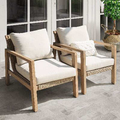 Outdoor Rattan Chair, Wellness Office, Patio Redo, Coastal Chairs, Boat Furniture, Front Porch Furniture, Yard Inspiration, Outdoor Wood Furniture, Patio Ottoman