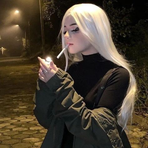 Tags are alt goth emo scene punk grunge indie girl woman hot beautiful sexy pretty cool big titty goth gf Blonde Goth, Long White Hair, Alt Girl, Platinum Blonde Hair, Grunge Girl, Emo Girls, White Hair, Girl Icons, Blonde Girl