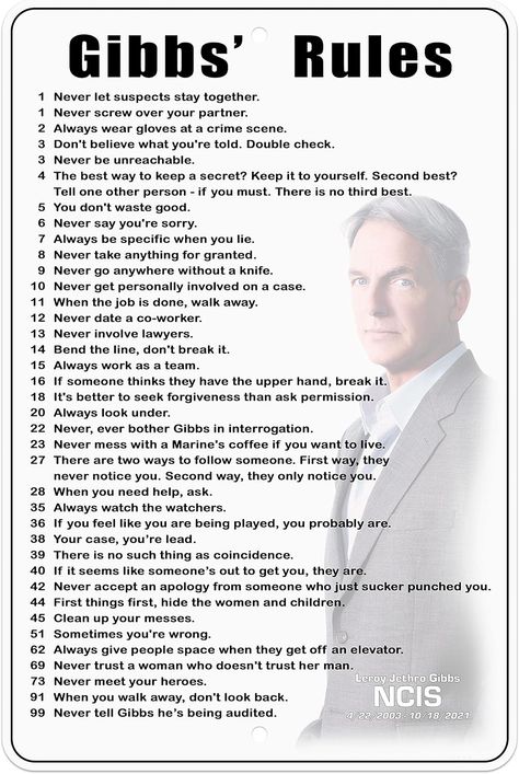 Ncis Rules, Ncis Gibbs Rules, Gibbs Ncis, Gibbs Rules, Keep It To Yourself, Small Business Branding, You Lied, Ncis, Action Movies