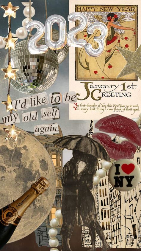 happy new year #love #vintage #newyears #newyear New Years Scrapbook Page, New Years Collage, New Years Scrapbook, New Year Scrapbook, New Year Collage, Agenda Vintage, New Year Love, Happy New Year Love, Vision Board Collage