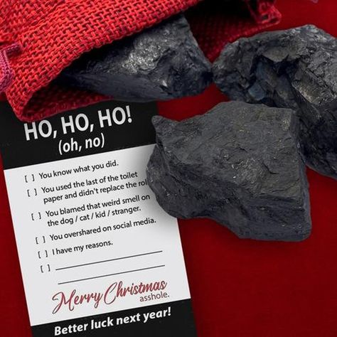 4 Bags of Christmas Coal - !Naughty Adult Stocking Stuffers! Adult Stocking Stuffers, Fun Checklist, Top Stocking Stuffers, Elephant Gifts Christmas, Christmas Coal, Too Nice, Christmas Gift Exchange, Break Bad Habits, Jute Bag