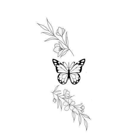 Floral Butterfly Tattoo Design, Mn Tattoo, Cool Animal Tattoos, Tattoo Borboleta, G Tattoo, Animal Tattoo Ideas, Health Tattoo, Art Flash, Neck Tattoos Women