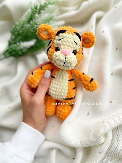 Tiger Crochet Pattern / Tiger Amigurumi crochet pattern / easy amigurumi baby toy / plush yarn / Digital Download Crochet toys free patterns easy #crochettoysfreepatternseasy #crochet #crochettoy #crochetpattern #crochetpatterns 4.188 Tiger Crochet, Crochet Bloggers, Easy Amigurumi, Plush Yarn, Fun Crochet Projects, Crochet Animal Patterns, Doll Tutorial, Baby Toy, Crochet Toys Patterns