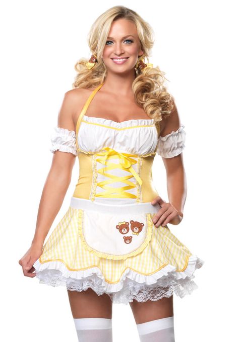 Storybook Blond Fairy, Goldilocks Costume, Fairytale Costume, Kitty Costume, Yellow Corset, Fancy Dress Ball, Rave Girls, French Maid, Cute Costumes