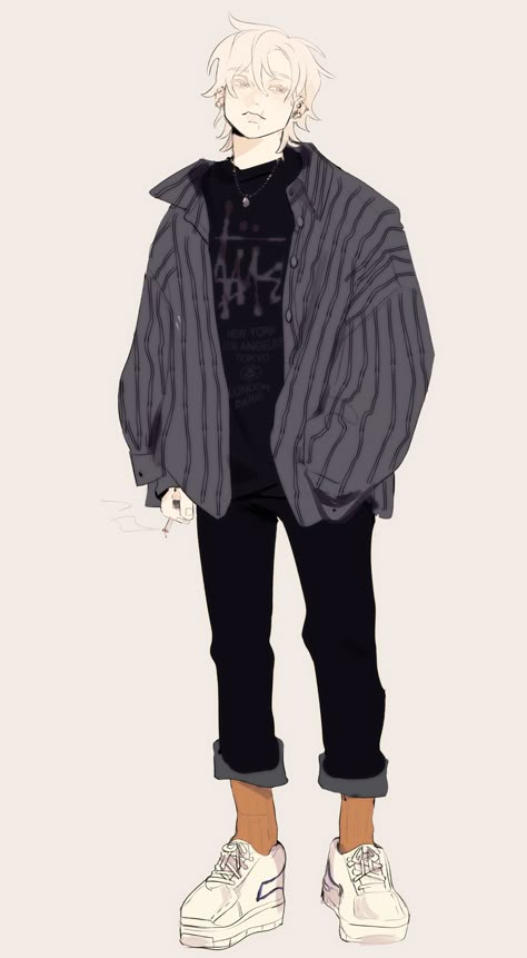 Twitter 캐릭터 드로잉, Guy Drawing, Character Design Male, Drawing Clothes, Anime Inspired, Character Outfits, Anime Outfits, Fashion Drawing, Character Design Inspiration