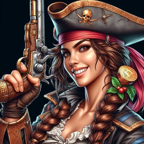 Pirate Women, Tombstone Movie, Portraits Reference, Girl Pirate, Dana Delany, Girl Pirates, New School Tattoos, Pirate Stuff, Harley Quinn Artwork