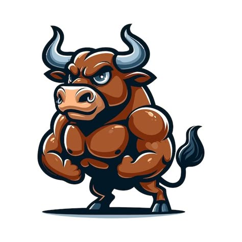 Bull Character, Bull Cartoon, Cartoon Bull, Frank Album, Premium Vector Cartoon, Bull Art, Monster 2, Sport Branding, Abc For Kids