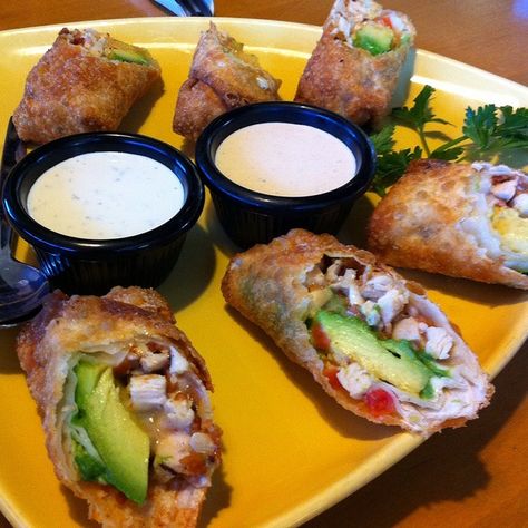 Avocado Rolls, Avocado Egg Rolls, Avocado Roll, California Pizza Kitchen, Acorn Squash Recipes, California Pizza, Pizza Kitchen, Plum Tomatoes, Boneless Chicken Breast