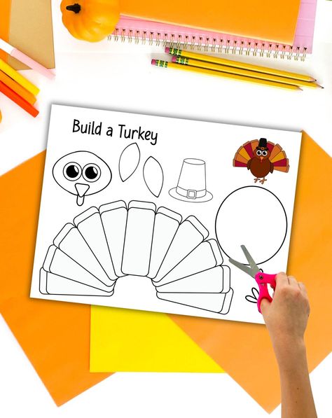 This free printable build a turkey craft for kids is a fun, no-prep Thanksgiving activity for early learners! Grab your free turkey craft template today. Build A Turkey Printable Free, Free Turkey Hat Printable, Thanksgiving Kids Crafts Free Printable, Thanksgiving Printables Free Templates, Free Turkey Printables, Build A Turkey Printable, Turkey Printable Free, Turkey Template Printable Free, Turkey Craft Template