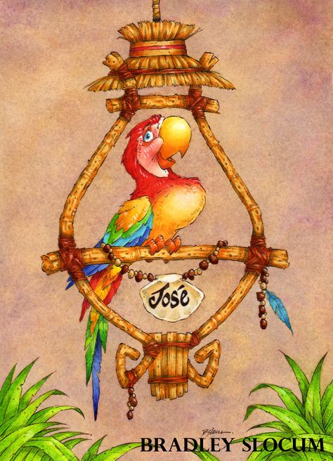 Disneyland's Enchanted Tiki Room - Jose Tiki Room Tattoo, Disney Tiki Room, Tiki Room Disney, Room Tattoo, Land Wallpaper, Vintage Disney Posters, Disney Phone Backgrounds, Decorating Mugs, Tropical Tattoo