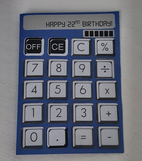 Nerdy calculator birthday card Birthday Cards For Math Teachers, Birthday Card For Maths Teacher, Maths Teacher Card Ideas, Birthday Card For Teacher From Students Diy, Birthday Card Ideas For Teachers Simple, Happy Birthday Teacher Card Ideas, Happy Birthday Math Teacher, Math Birthday Card, Math Teacher Gifts Diy Ideas