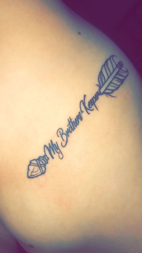 My brothers Keeper💕  @JaysonBegay #brothersistertattoo I Am My Brothers Keeper Tattoo For Women, Tattoo Ideas For Brothers Who Passed, My Brothers Keeper Tattoo Ideas Sisters, In Memory Of Brother Tattoo, Brother Tattoo In Memory Of, Brother Tattoo Ideas For Sister, Tattoo For Brother Who Passed, Tattoos For Brothers Who Passed, Tattoo Ideas For Brothers