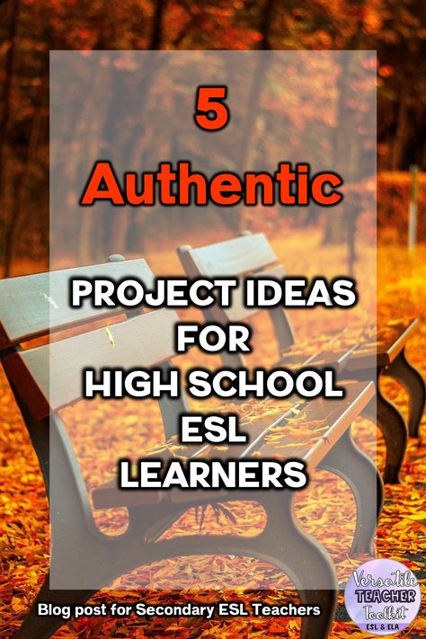 Eld Lessons High School, English Class Projects, Esl Strategies High School, High School Ell Activities, Esl Middle School Activities, Esl Projects High School, High School Esl Activities, High School Esol Classroom, High School Esl Classroom