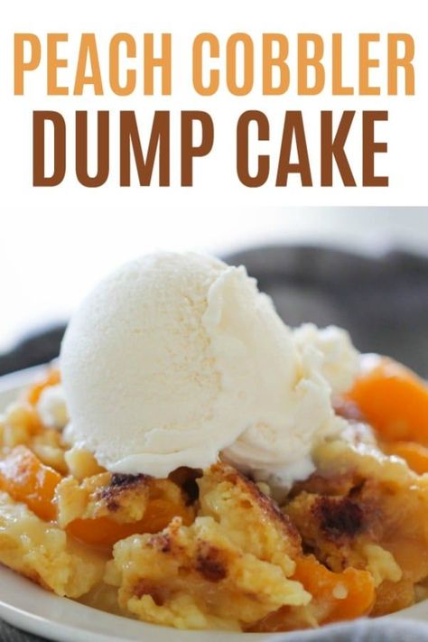 Cobbler Dump Cake, Cake Mix Cobbler, Peach Cobbler Dump Cake, Peach Dump Cake, Dump Cake Recipe, Peach Dessert Recipes, Peach Cobbler Easy, Fruit Dessert Recipes, Six Sisters