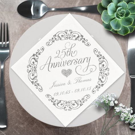 Silver Wedding Anniversary Party, Mom Dad Anniversary, 25th Wedding Anniversary Party, Silver Wedding Anniversary, 25th Wedding Anniversary, Wedding Anniversary Party, 50th Wedding, Anniversary Celebration, Wedding Paper