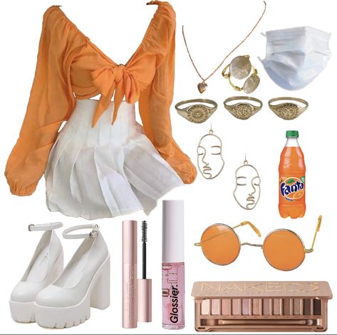 Outfits Picsart, Casual Outfits For Teens, Orange Outfit, Korean Fashion Dress, Looks Chic, Kpop Fashion Outfits, Really Cute Outfits, Girly Fashion, Character Outfits