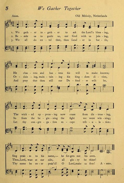 We Gather Together Sheet Music Thanksgiving Hymns, Thanksgiving Dining Room, Thanksgiving Dining, Antique China Cabinets, Hymn Sheet Music, French Market Basket, Yellow Brick Home, Thanksgiving Break, Gather Together