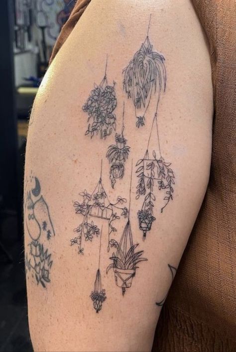 Artistic Patchwork Tattoos, Ethereal Nature Tattoos, Nothing Really Matters Tattoo, Houseplant Tattoo Ideas, Symetric Tattoo Ideas Arms, Art Gallery Tattoo, Back Of Ankle Tattoos For Women, Greenhouse Tattoo, 1920s Tattoo