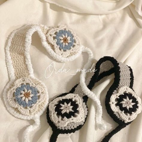 Diy Earmuffs, Earmuffs Crochet, Crochet Earmuffs, Crochet Backpack Pattern, Crochet Case, Crochet Bandana, Crochet Backpack, Crochet Hair Accessories, Crochet Design Pattern