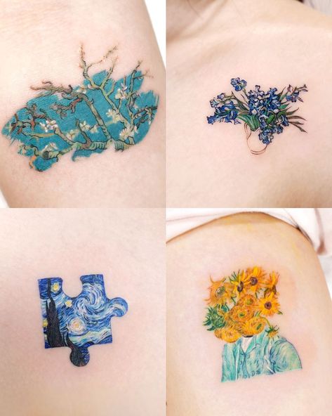 Van Gogh Tattoo, Art Inspired Tattoos, Garden Fashion, Timeless Tattoo, Usa Funny, Cute Little Tattoos, Arte Van Gogh, Tatuaje A Color, Discreet Tattoos