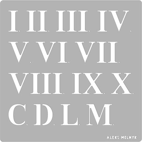 Amazon.com : Aleks Melnyk #162 Roman Numerals Stencil - 1 inch, Template for Wood Burning, Crafts, DIY, Engraving, Paint and Home Decor, Metal Stencil Roman Numbers for Create Clock : Arts, Crafts & Sewing Roman Numeral Font, Roman Numeral 1, Diy Engraving, Bullet Journal Stencils, Roman Numeral Clock, Roman Numbers, Home Decor Metal, Number Stencils, Draw Shapes