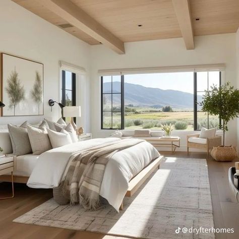 Light Airy Bedroom Ideas, Light Airy Bedroom, Contemporary Modern Bedroom, Wooden Interior, Modern Farmhouse Bedroom, Interior Design Boards, Modern Farmhouse Bathroom, Farmhouse Kitchens, Modern Farmhouse Living Room