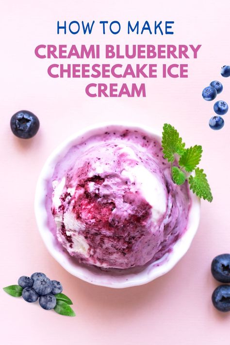 Ninja Creami Blueberry Cheesecake Ice Cream Recipe - Oneiric Home Blueberry Cheesecake Ice Cream Recipe, Blueberry Cheesecake Ice Cream, Cheesecake Ice Cream Recipe, Blueberry Cheesecake Recipe, Fudge Ice Cream, Blueberry Ice Cream, Fresh Summer Salad, Oreo Ice Cream, Cheesecake Ice Cream