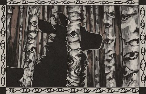 Woods Illustration, Deer In Woods, The Boogeyman, Ap Art, Funky Art, In The Woods, Pretty Art, T Rex, Animal Art