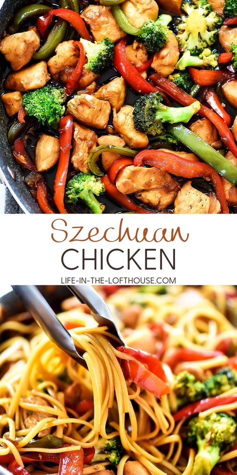 Chicken Szechuan Recipes, Szchechuan Chicken Recipe, Szechuan Chicken Recipe, Chinese Night, Teriyaki Chicken Casserole, Szechuan Chicken, Chicken Head, Asian Chicken Salads, Chicken Life