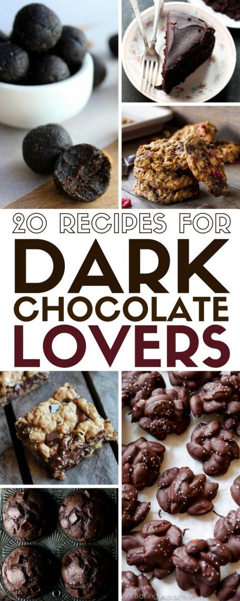 Desserts Pie, Dark Chocolate Desserts, Joy Cookies, Dark Chocolate Recipes, Healthy Dark Chocolate, Chocolate Deserts, Dark Chocolate Candy, Recipe Tutorial, Dark Chocolate Cookies