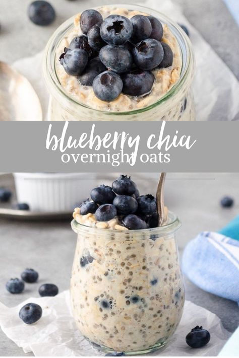 Overnight Oats Healthy Clean Eating, Oats With Yogurt, Chia Overnight, Dinner Mexican, Overnight Oats In A Jar, Overnight Oats With Yogurt, Blueberry Overnight Oats, Chia Overnight Oats, Vegan Overnight Oats