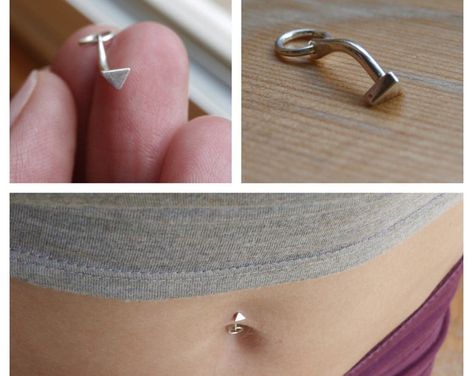 Etsy :: Your place to buy and sell all things handmade Tiny Belly Button Piercing, Ring Dance, Rings Jewelry Simple, Belly Button Piercing Jewelry, Triangle Ring, Belly Jewelry, Zierlicher Ring, Piercing Ring, Chevron Ring