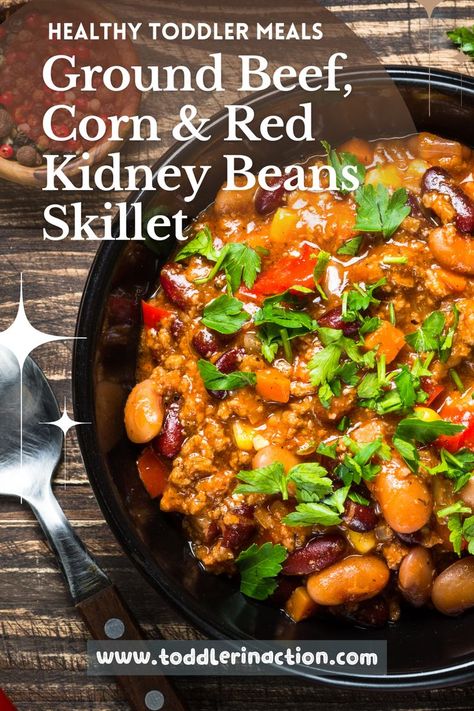 Ground Beef and Red Kidney Beans Beans Recipe Healthy, Recipes With Kidney Beans, Ground Beef Recipe, Red Kidney Beans, Healthy Ground Beef, Ground Beef Recipes Healthy, Kidney Bean, Healthy Family Dinners, Healthy Toddler Meals