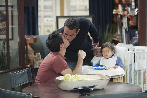 Vince D'Angelo with Will Truman raising their son Ben Truman ("Series Finale Part 2" in "Will & Grace") Will Truman, D Angelo, Will And Grace, Cheese Fondue, Ethnic Recipes, Quick Saves