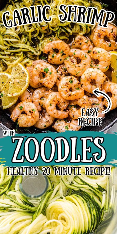 Shrimp Zucchini Recipes, Shrimp With Zucchini Noodles, Buttery Garlic Shrimp, Shrimp Zucchini Pasta, Shrimp With Zucchini, Shrimp Zucchini Noodles, Veggie Noodles Recipes, Keto Pasta Recipe, Lemon Garlic Butter Shrimp