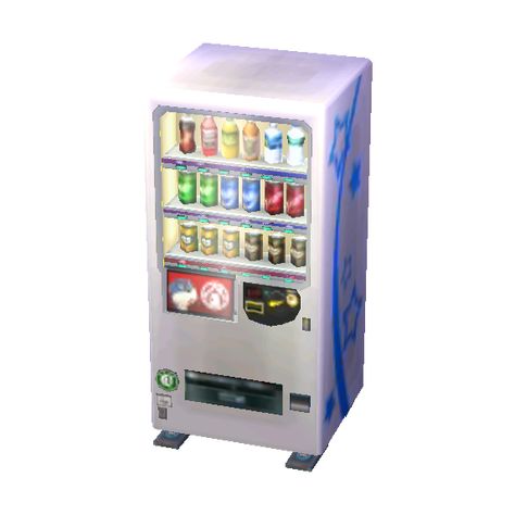 Drink Machine Design Acnh, Acnh Snack Machine Ideas, Animal Crossing Vending Machine, Animal Crossing Png Icons, Acnh Furniture, Animal Crossing Items, Gachapon Machine Aesthetic, Japanese Snacks Png, Food Icon Png