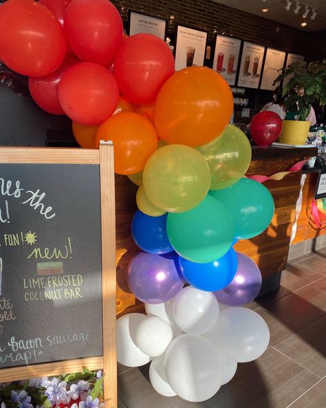 Starbucks cafe during pride month! #pride #starbuckspride #starbuckscafe #prideballoons Starbucks Cafe, Coconut Bars, Pride Month, Coconut, Cafe, Cake, Quick Saves