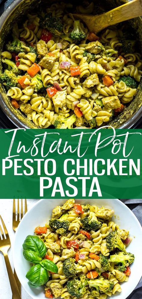 Chicken Pesto Pasta, Instant Pot Pasta Recipe, Chicken Pesto, One Pot Dinners, Pesto Chicken Pasta, One Pot Dinner, Healthy Instant Pot Recipes, Instant Pot Dinner Recipes, Easy Instant Pot Recipes