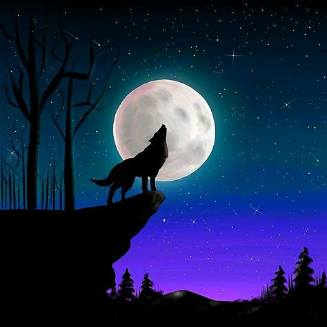 Wolf Painting Easy, Wolf Ornament, Canvas Art Painting Acrylic, Chihuahua Art, Wolf Silhouette, Wolf Images, Wolf Painting, Wolf Spirit Animal, Silhouette Painting