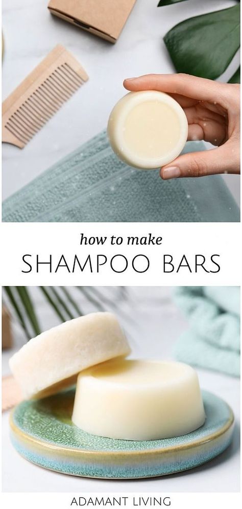 Learn how to make your own shampoo bars with this guide, a great addition to our collection of DIY shampoo bar and homemade shampoo recipes. Whether you're interested in lye-based or no-lye options, this tutorial will walk you through each step of the process. Making shampoo bars at home allows for customization and ensures you're using natural ingredients, perfect for gifts or personal use. Find more natural herbs medicine, DIY bath products, and natural living at adamantliving.com Ginger Shampoo Bar Recipe, Making Shampoo, Make Your Own Shampoo, Make Shampoo, Homemade Shampoo Recipes, How To Make Shampoo, Diy Shampoo Bar, Bars At Home, Homemade Shampoo Bar